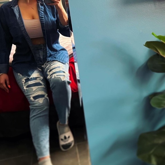 Jean Button Down Shirt - Picture 2 of 3